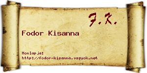 Fodor Kisanna névjegykártya